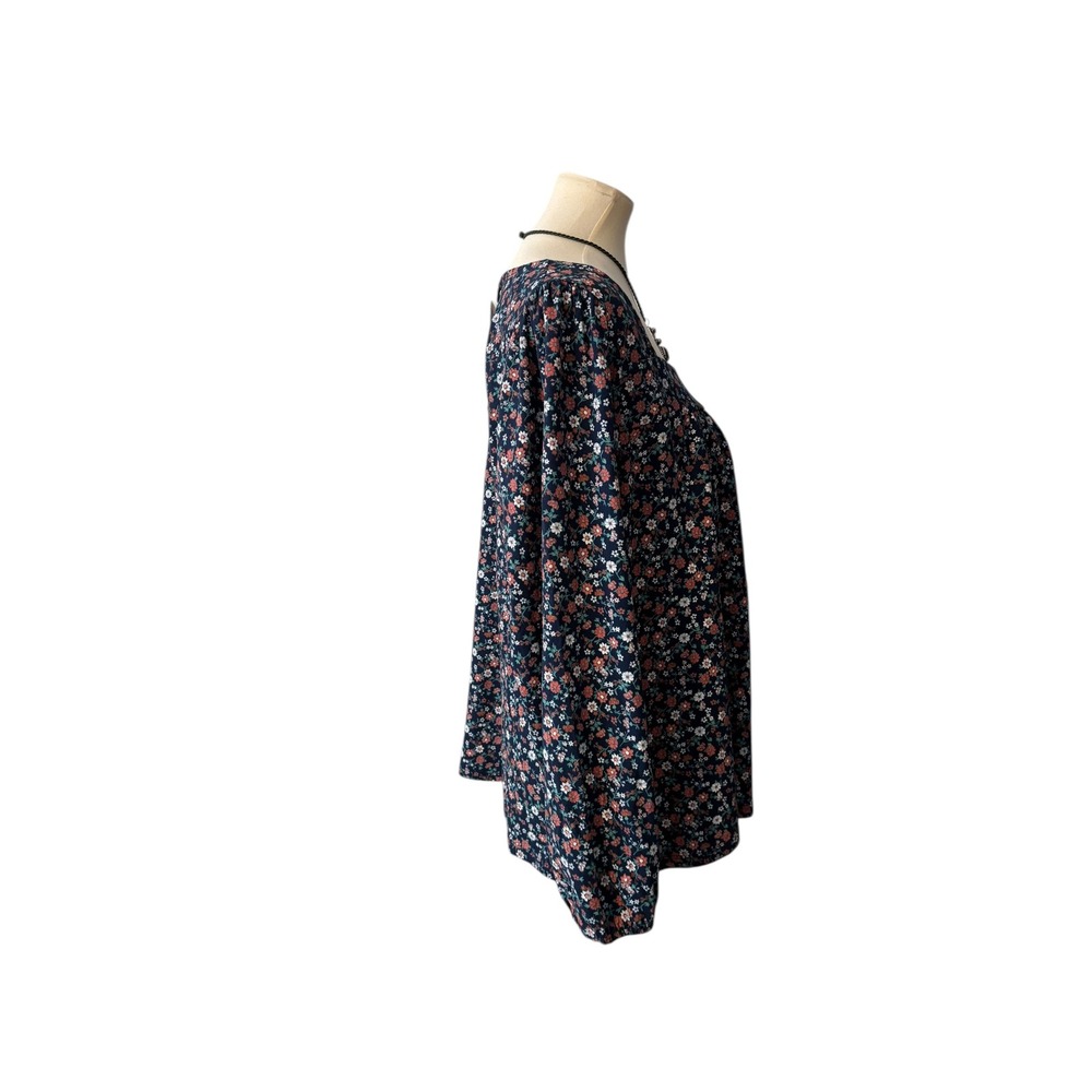 Lucky Brand Floral Boat Neck Tunic. SZ XXL. Boho Peasant Cottage Core. Artsy NWT - Picture 3 of 10